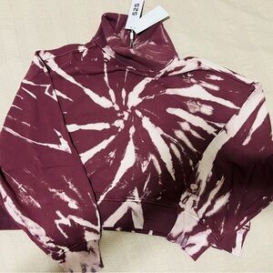 525 America Burgundy and Cream Tie-Dye Sweater
